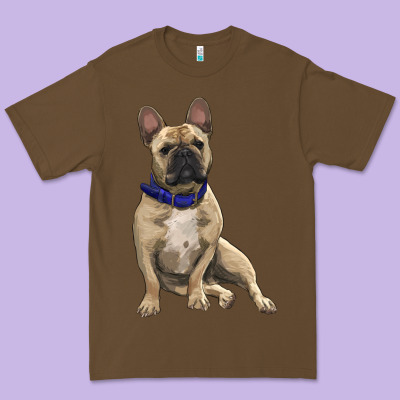 French Bulldog With Royal Blue Premium Tee Designed By Ranaportraitstore