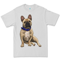 Dove Grey french bulldog with royal blue Premium Tee - RanaPortraitStore