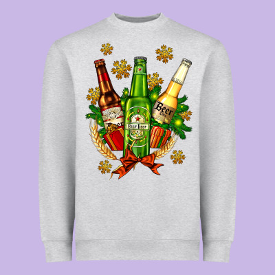 Beer Bottle Party Set For Christmas Heavyweight Sweatshirt Designed By Adodesignshop