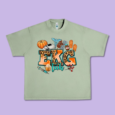 Ekg Tech Fall Urban Heavy Tee Designed By Adodesignshop
