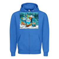 True Royal winter coffee cups with gnome Zipper Hoodie - NancyCooperArtShop