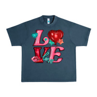 Midnight Navy love with balloons Urban Heavy Tee - AdoDesignShop