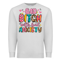 Dove Grey bad bitch with bad anxiety Premium Sweatshirt - Artiststas