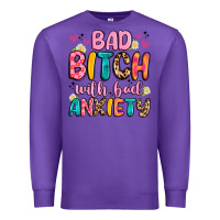 Purple bad bitch with bad anxiety Premium Sweatshirt - Artiststas
