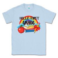 Dusty Blue back to school hello first grade 3200x2400 Classic Tee - AdoDesignShop