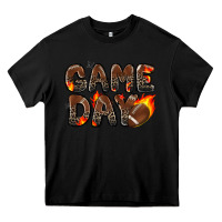 Black game day football leopard Heavy Core Tee - Zillion Design Studio