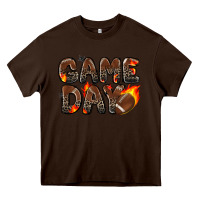 Chocolate Brown game day football leopard Heavy Core Tee - Zillion Design Studio