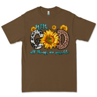 Cacao with god all things are possible sunflower Premium Tee - Zillion Design Studio