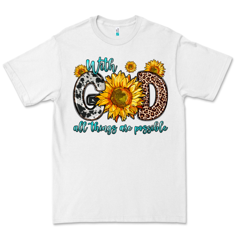 With God All Things Are Possible Sunflower Premium Tee by Zillion Design Studio | Teevron