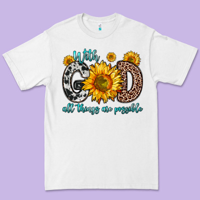 With God All Things Are Possible Sunflower Premium Tee Designed By Zillion Design Studio