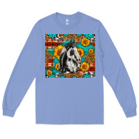Colony Blue Aztec Sunflowers Horse Long Sleeve Tee - LillyAllenDesigns