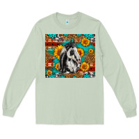 Matcha Aztec Sunflowers Horse Long Sleeve Tee - LillyAllenDesigns