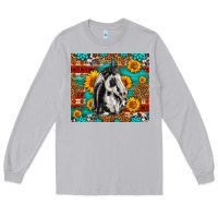 Moon Dust Aztec Sunflowers Horse Long Sleeve Tee - LillyAllenDesigns