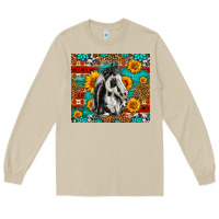 Mushroom Aztec Sunflowers Horse Long Sleeve Tee - LillyAllenDesigns