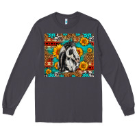Smoke Aztec Sunflowers Horse Long Sleeve Tee - LillyAllenDesigns