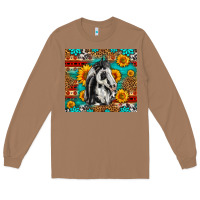 Toasted Coconut Aztec Sunflowers Horse Long Sleeve Tee - LillyAllenDesigns