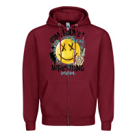 Burgundy somebody's feral wrestling mom Zipper Hoodie - MaliasSmallBusiness
