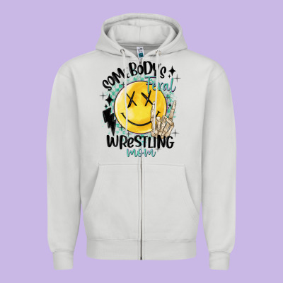 Somebody's Feral Wrestling Mom Zipper Hoodie Designed By Maliassmallbusiness