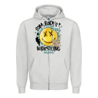 Dove Grey somebody's feral wrestling mom Zipper Hoodie - MaliasSmallBusiness