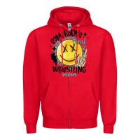 Red somebody's feral wrestling mom Zipper Hoodie - MaliasSmallBusiness