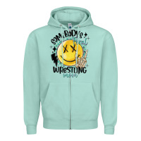 Seafoam somebody's feral wrestling mom Zipper Hoodie - MaliasSmallBusiness