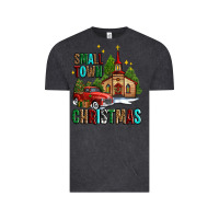 Vintage Black small town christmas church western truck Vintage Tee - AdoDesignShop