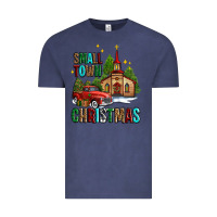 Vintage Denim small town christmas church western truck Vintage Tee - AdoDesignShop