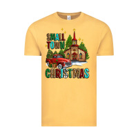 Vintage Mustard small town christmas church western truck Vintage Tee - AdoDesignShop