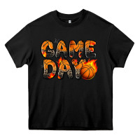Black game day basketball leopard Heavy Core Tee - Zillion Design Studio