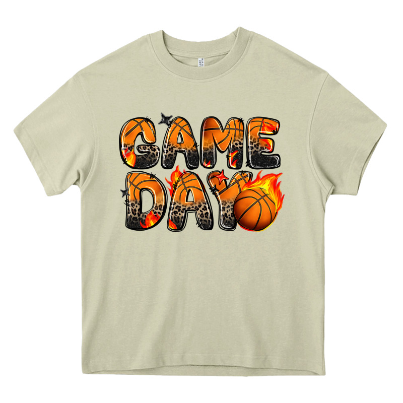 Game Day Basketball Leopard Heavy Core Tee by Zillion Design Studio | Teevron