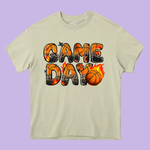 Game Day Basketball Leopard Heavy Core Tee Designed By Zillion Design Studio