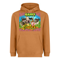 Meerkat Happy Easter Farm Animals 20oz skinny Heavyweight Hoodie - LillyAllenDesigns