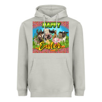 Moon Dust Happy Easter Farm Animals 20oz skinny Heavyweight Hoodie - LillyAllenDesigns