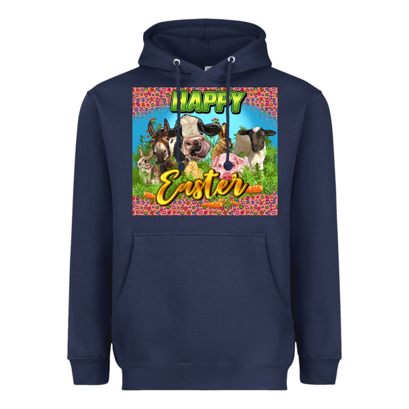 Happy Easter Farm Animals 20oz Skinny Heavyweight Hoodie by LillyAllenDesigns | Teevron
