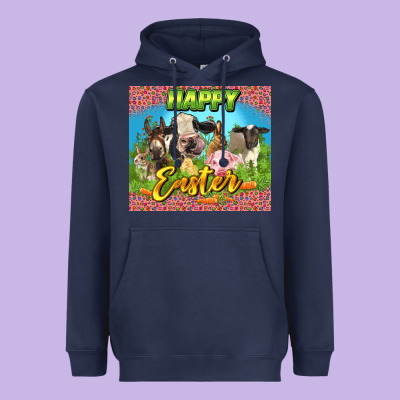 Happy Easter Farm Animals 20oz Skinny Heavyweight Hoodie Designed By Lillyallendesigns