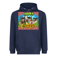 Navy Happy Easter Farm Animals 20oz skinny Heavyweight Hoodie - LillyAllenDesigns