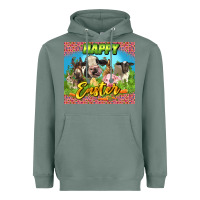 Sage Happy Easter Farm Animals 20oz skinny Heavyweight Hoodie - LillyAllenDesigns