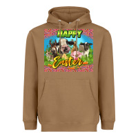Toasted Coconut Happy Easter Farm Animals 20oz skinny Heavyweight Hoodie - LillyAllenDesigns