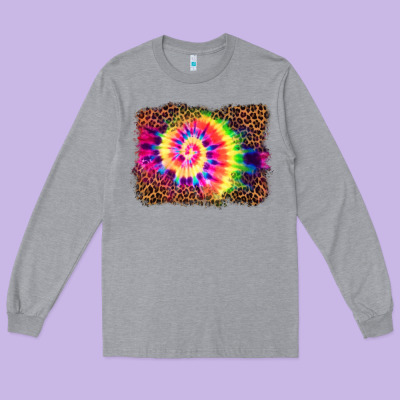 Tie Die Background Long Sleeve Tee Designed By Barkaloodesign