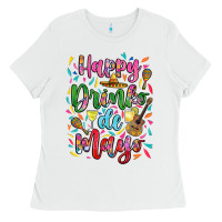 White Happy drinko de mayo Ladies Tee - RanaPortraitStore