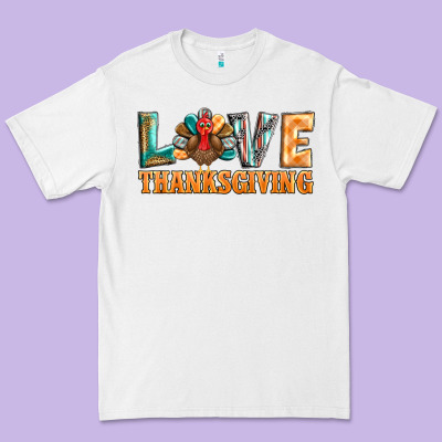 Love Thanksgiving Western Turkey Premium Tee Designed By Barkaloodesign