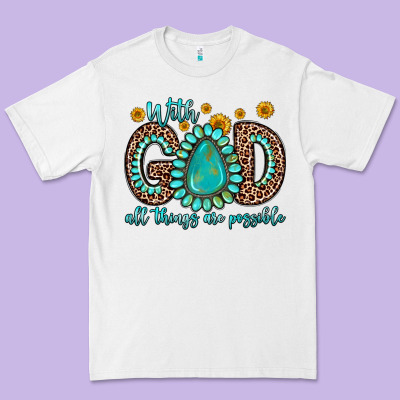 With God All Things Are Possible Gemstone Premium Tee Designed By Zillion Design Studio