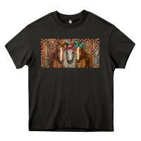Asphalt Horses with serape and leopard Heavy Core Tee - RanaPortraitStore