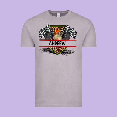 Custom Name Race Flag And Race Equipment Vintage Tee Designed By Adodesignshop
