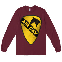 Burgundy 1st cavalry division air cav Long Sleeve Tee - Jasminsmagicworld