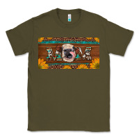 Army Green western heifer mom with sunflowers and turquoise license plate Classic Tee - Artiststas