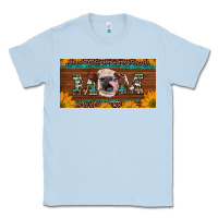 Dusty Blue western heifer mom with sunflowers and turquoise license plate Classic Tee - Artiststas