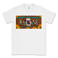 White western heifer mom with sunflowers and turquoise license plate Classic Tee - Artiststas