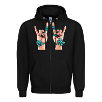 Black gemstone rock hand Zipper Hoodie - MaliasSmallBusiness