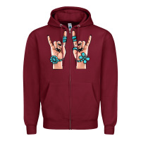 Burgundy gemstone rock hand Zipper Hoodie - MaliasSmallBusiness